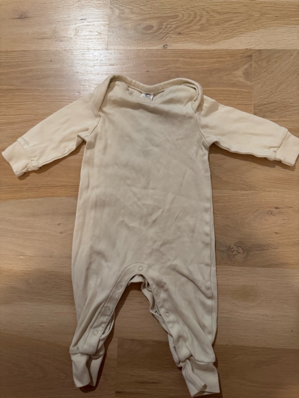 Colored Organics Cream Footed One-Piece Baby Romper